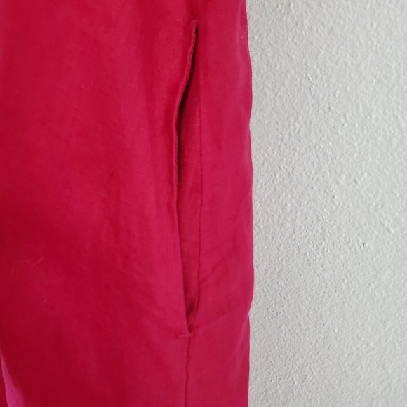 Johnny Was Calme Dress Womens M Dark Pink Collared Pockets - Picture 4 of 9
